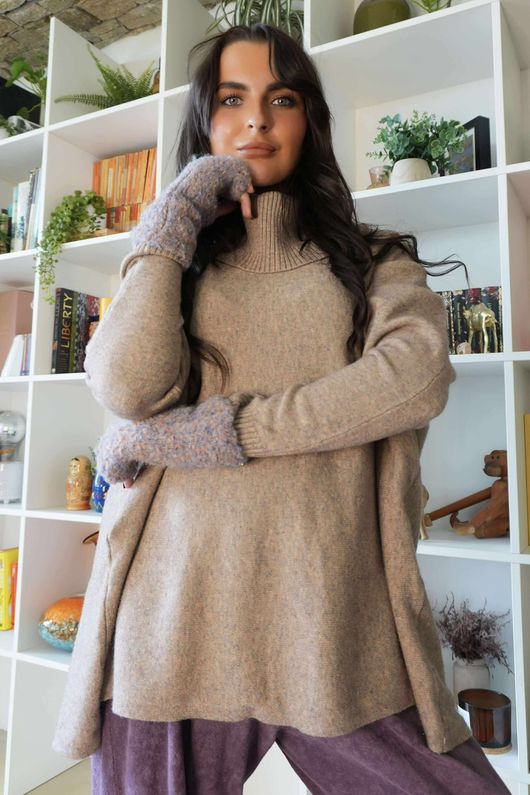 Beyond Terry Oversized Cowl Knit Earth Marl